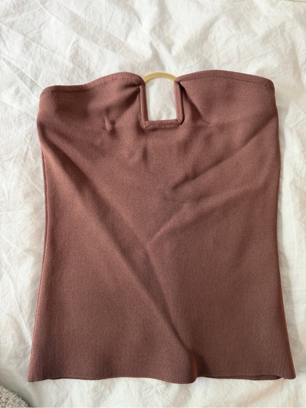 NWT Zara Strapless Knit Top with Gold Ring
